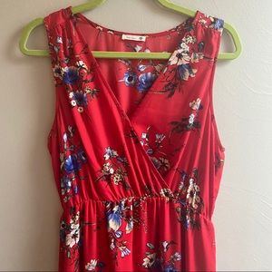 Red wrap high-low dress 💃